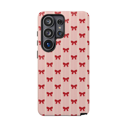 Retro Cherry Red Bow Pattern Phone Case