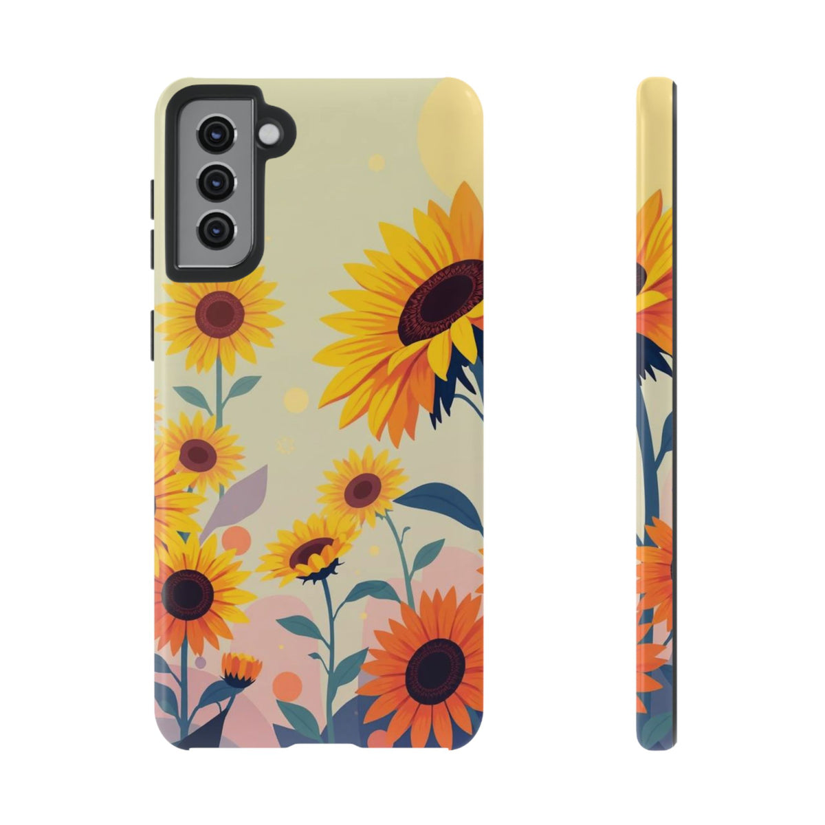 Modern Flat Sunflower Design Phone Case - Multicolor Phone Case - Samsung Galaxy S21 Plus / Glossy