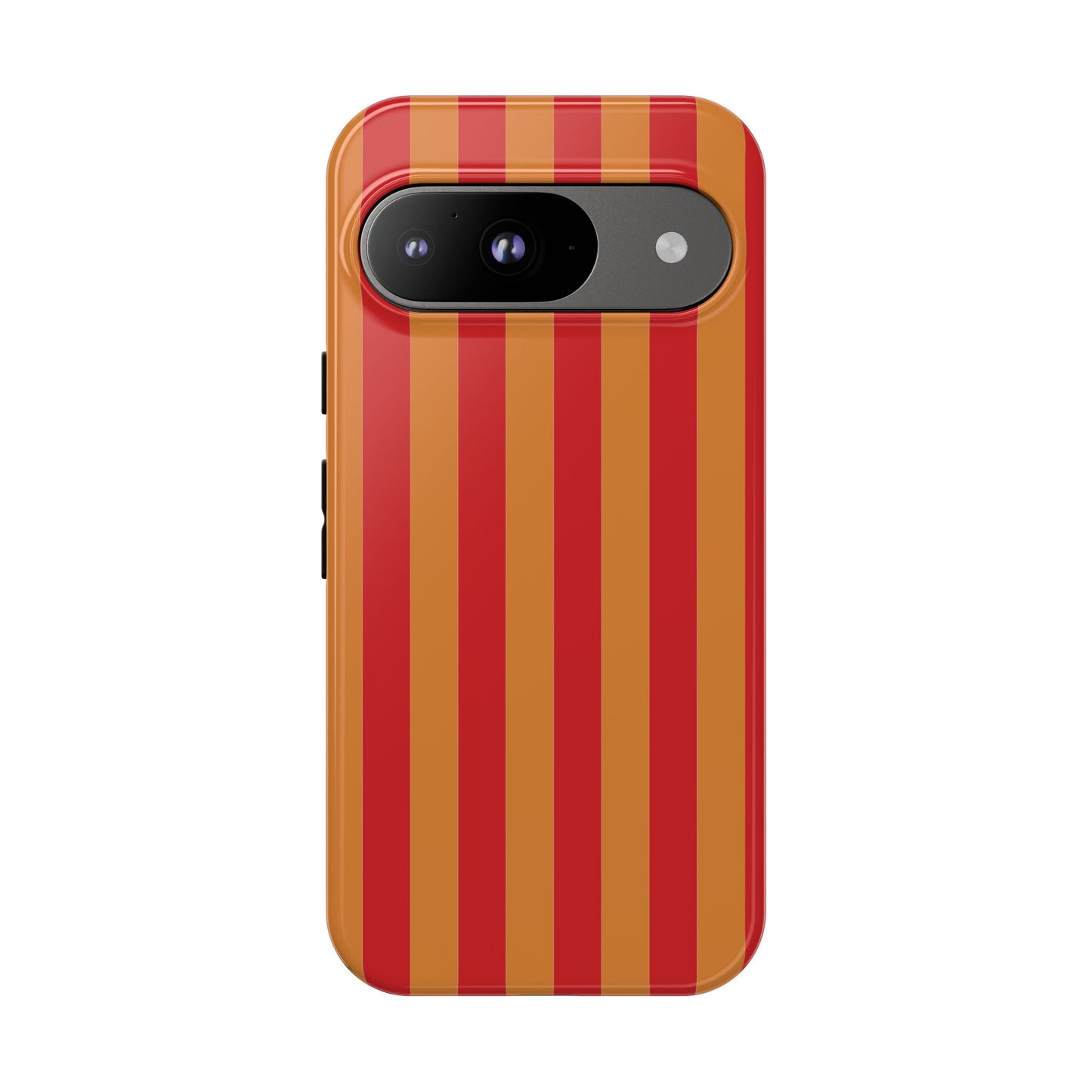 Google Pixel 9 / Glossy Phone Case - ’Orange & Red Stripe Pattern’ Phone Case