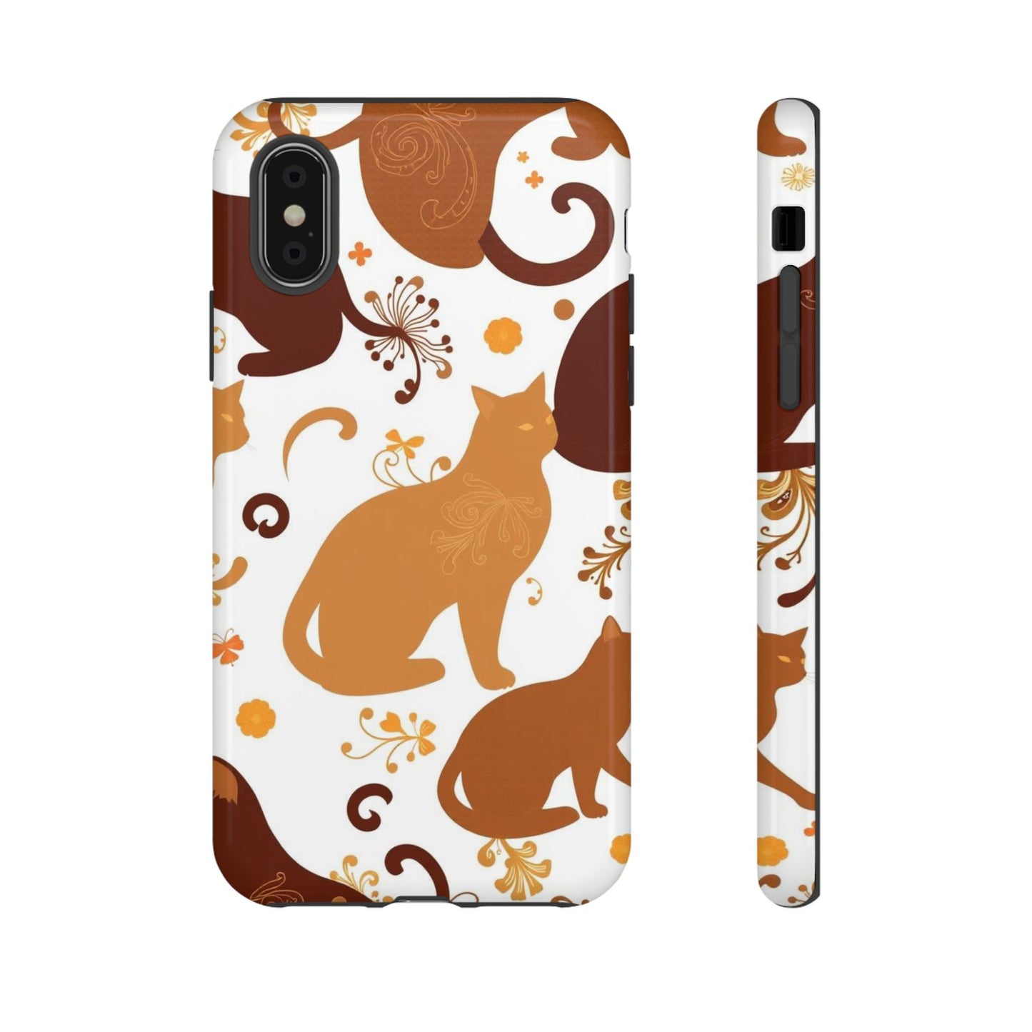 iPhone XS / Glossy Phone Case - Abstract Cat Pattern Phone Case