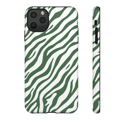 Stylish Sage Zebra Print Phone Case