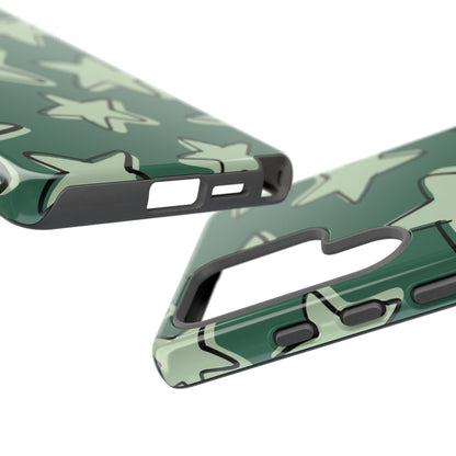 Forest Green Doodle Star Phone Case
