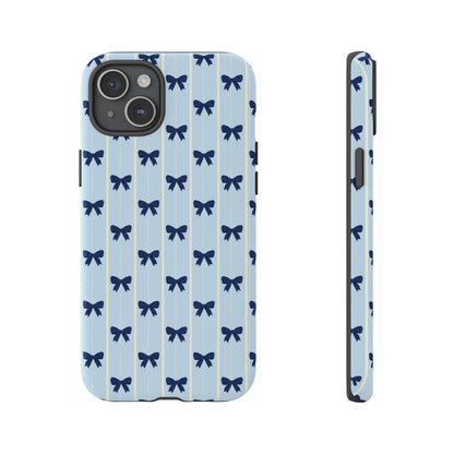 Retro Navy Blue Bow Pattern Phone Case