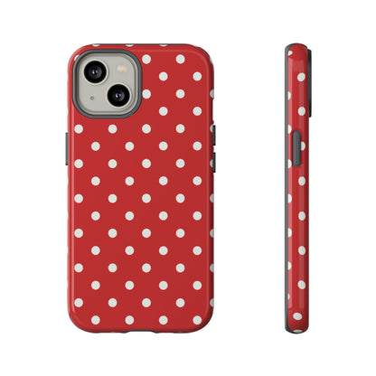 Red with White Dot Pattern Phone Case