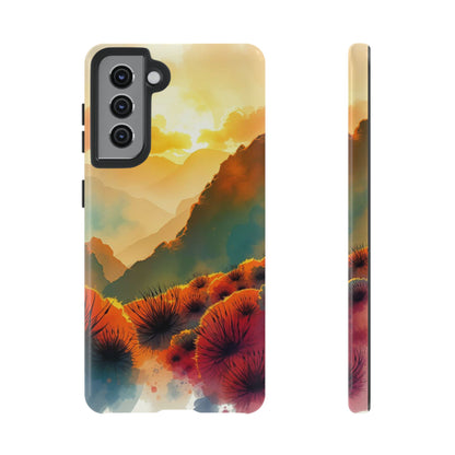 Samsung Galaxy S21 / Glossy Phone Case - Ideallic Watercolour Sunset Design Phone Case