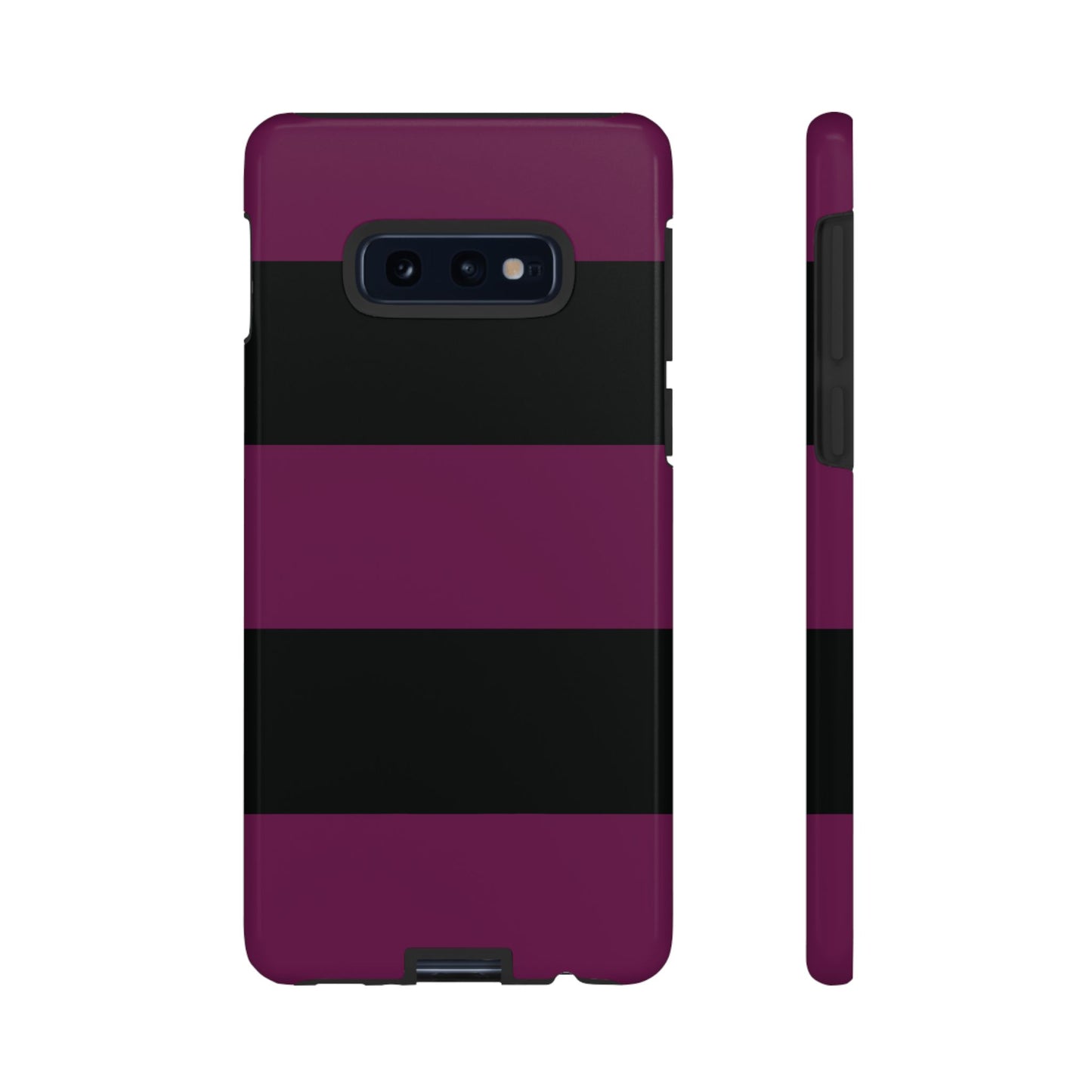 Phone Case - Purple & Black Horizontal Stripe Pattern Phone Case