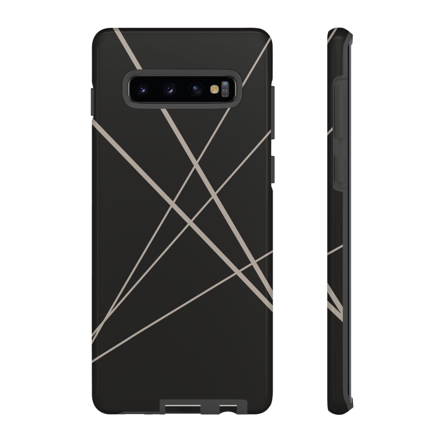 Phone Case - Abstract Black with Grey Lines Phone Case