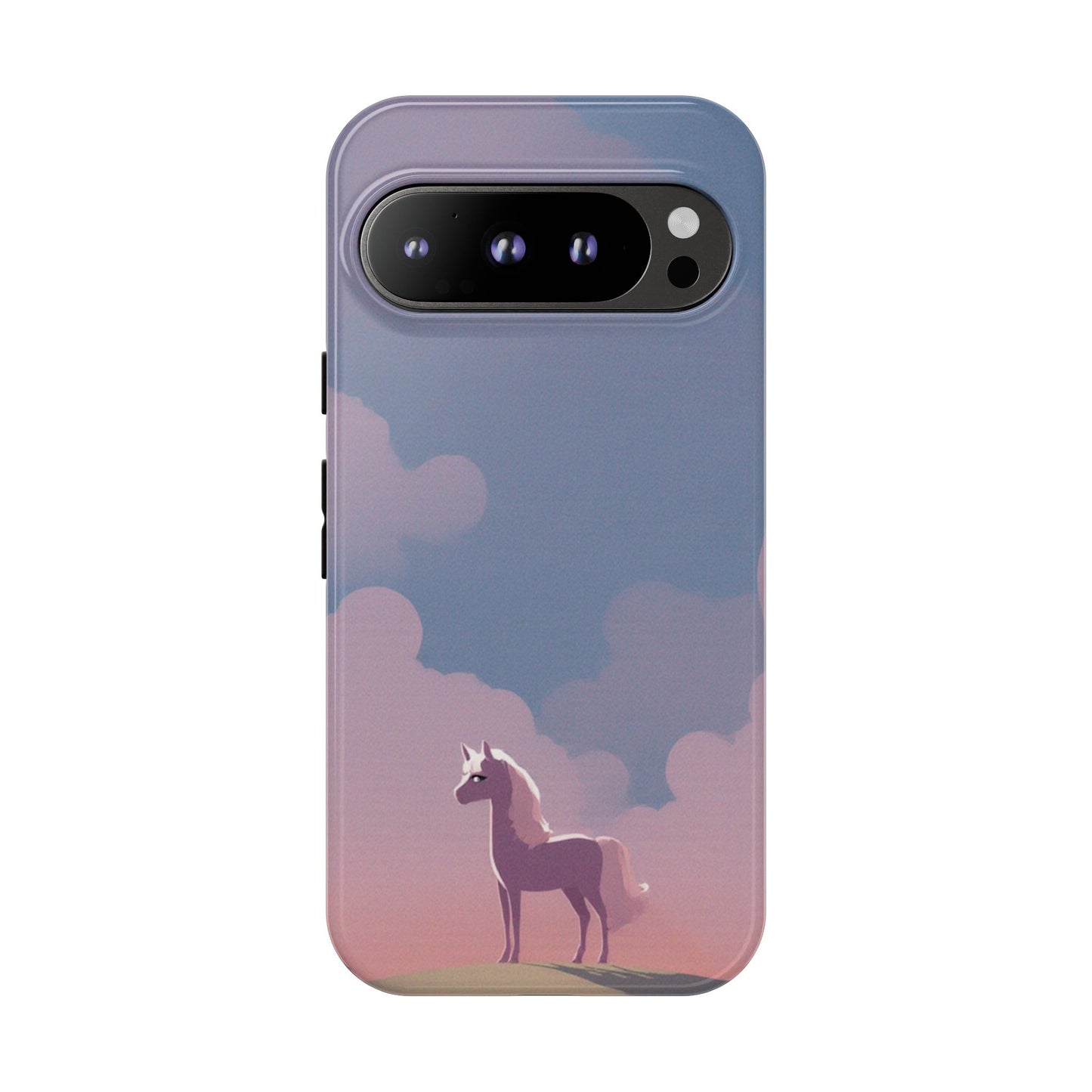 Google Pixel 9 Pro / Glossy Phone Case - Pony & Cloud Design Phone Case