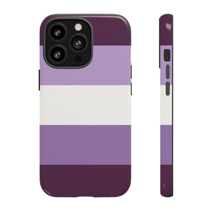 iPhone 13 Pro / Glossy Phone Case - Purple Stripe Pattern Phone Case