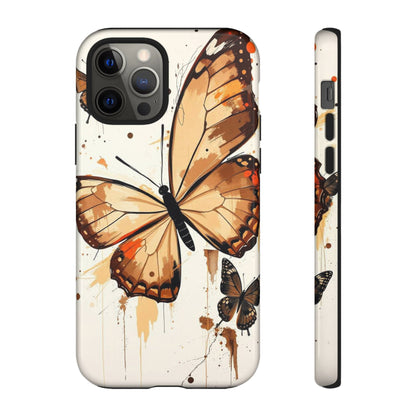 iPhone 12 Pro / Glossy Phone Case - Acrylic Style Butterflies Design Phone Case