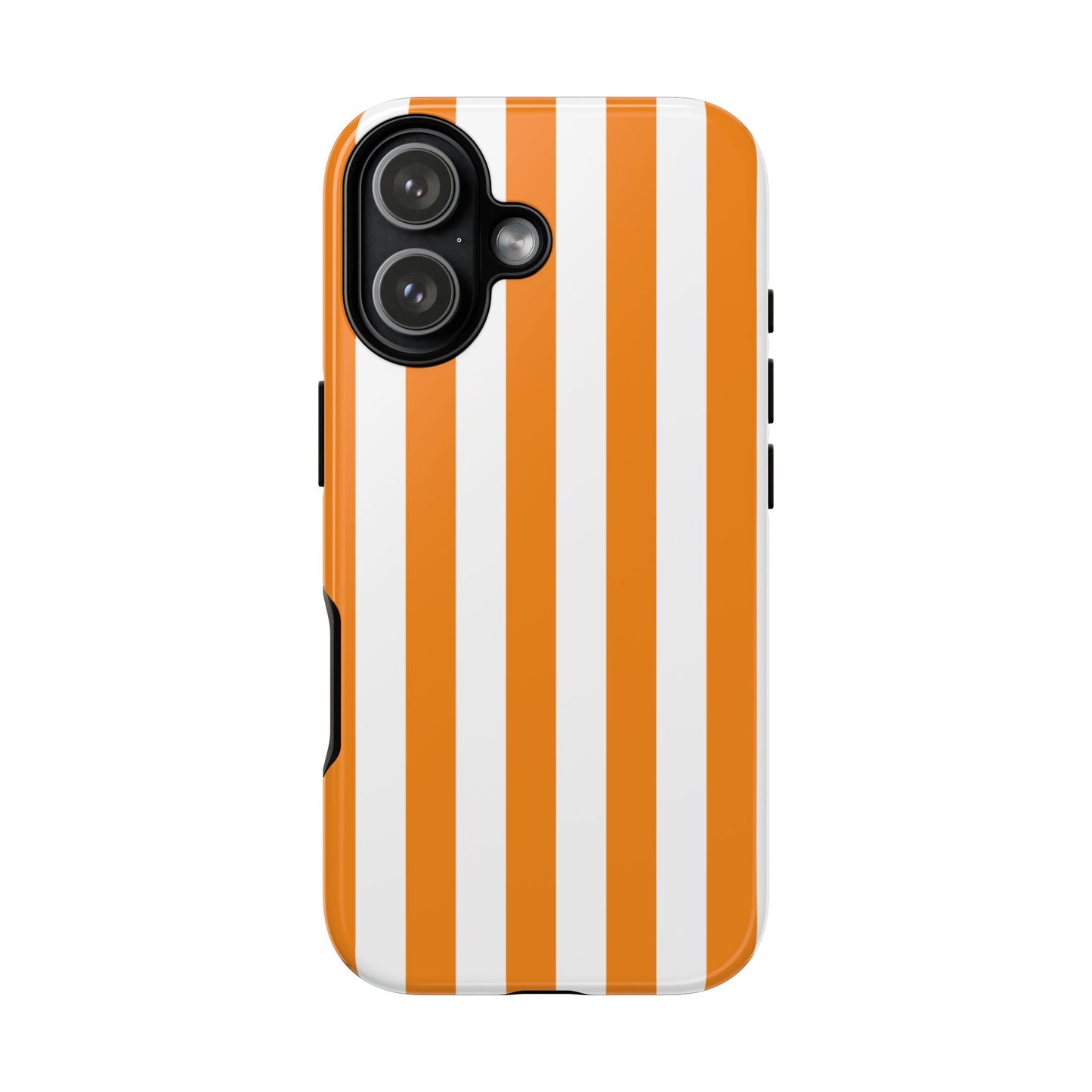 iPhone 17 / Glossy Phone Case - Simple Yellow & White Stripe Pattern Phone Case