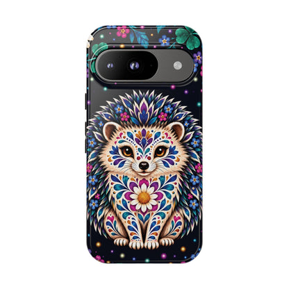 Vibrant Purple and Teal Calavera Hedgehog Phone Case - Multicolor Phone Case - Google Pixel 9 / Glossy
