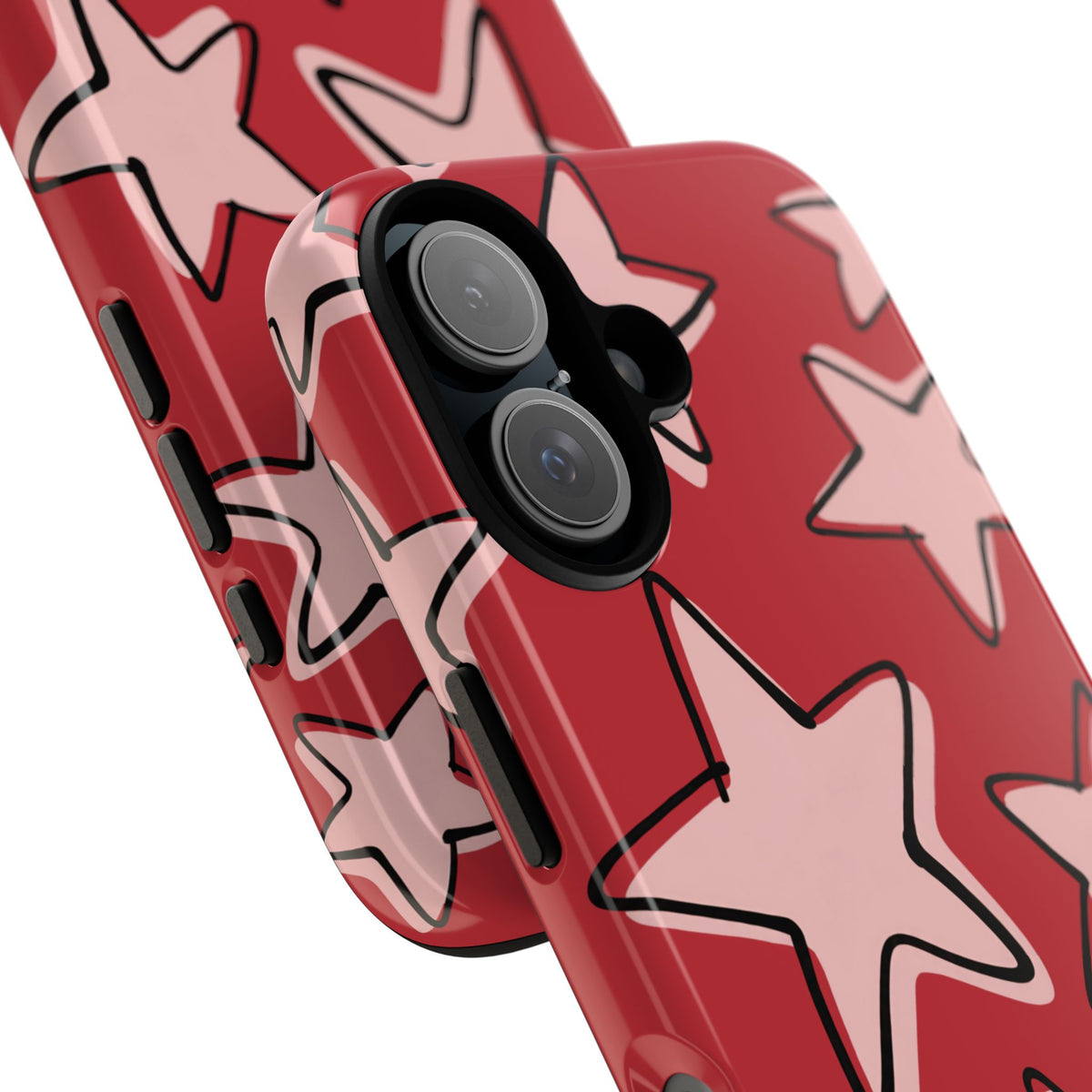 Cherry Red Doodle Star Phone Case