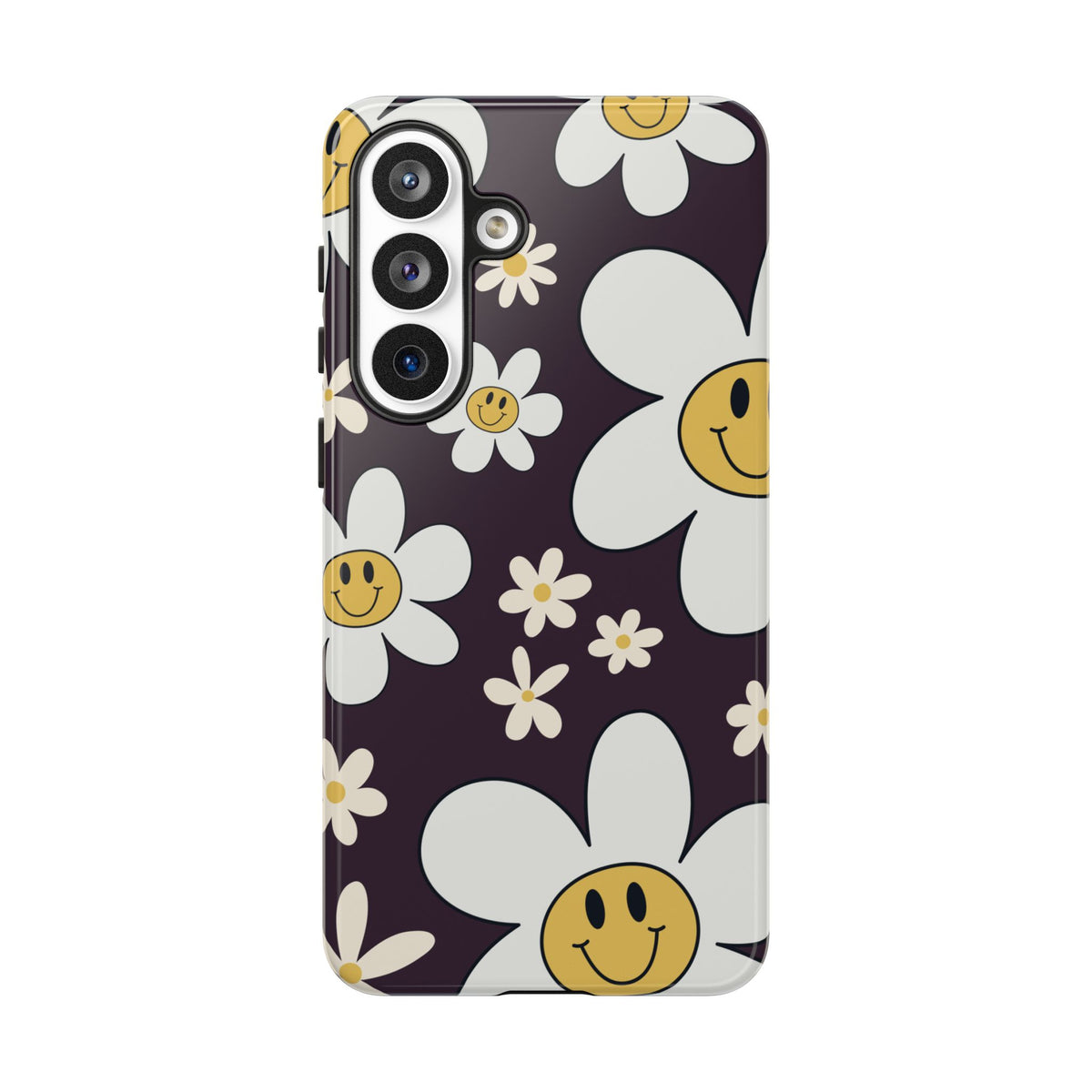 Fun Retro Daisy Pattern with Purple Background Phone Case - Purple Phone Case - Samsung Galaxy S26 Plus / Glossy