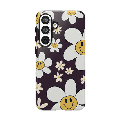 Fun Retro Daisy Pattern with Purple Background Phone Case - Purple Phone Case - Samsung Galaxy S26 Plus / Glossy
