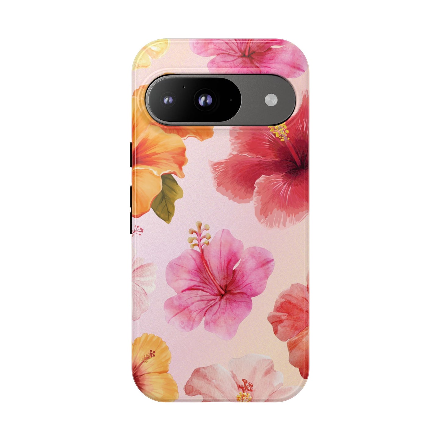 Google Pixel 9 / Glossy Phone Case - ’Pink Hibiscus Pattern #2’ Phone Case