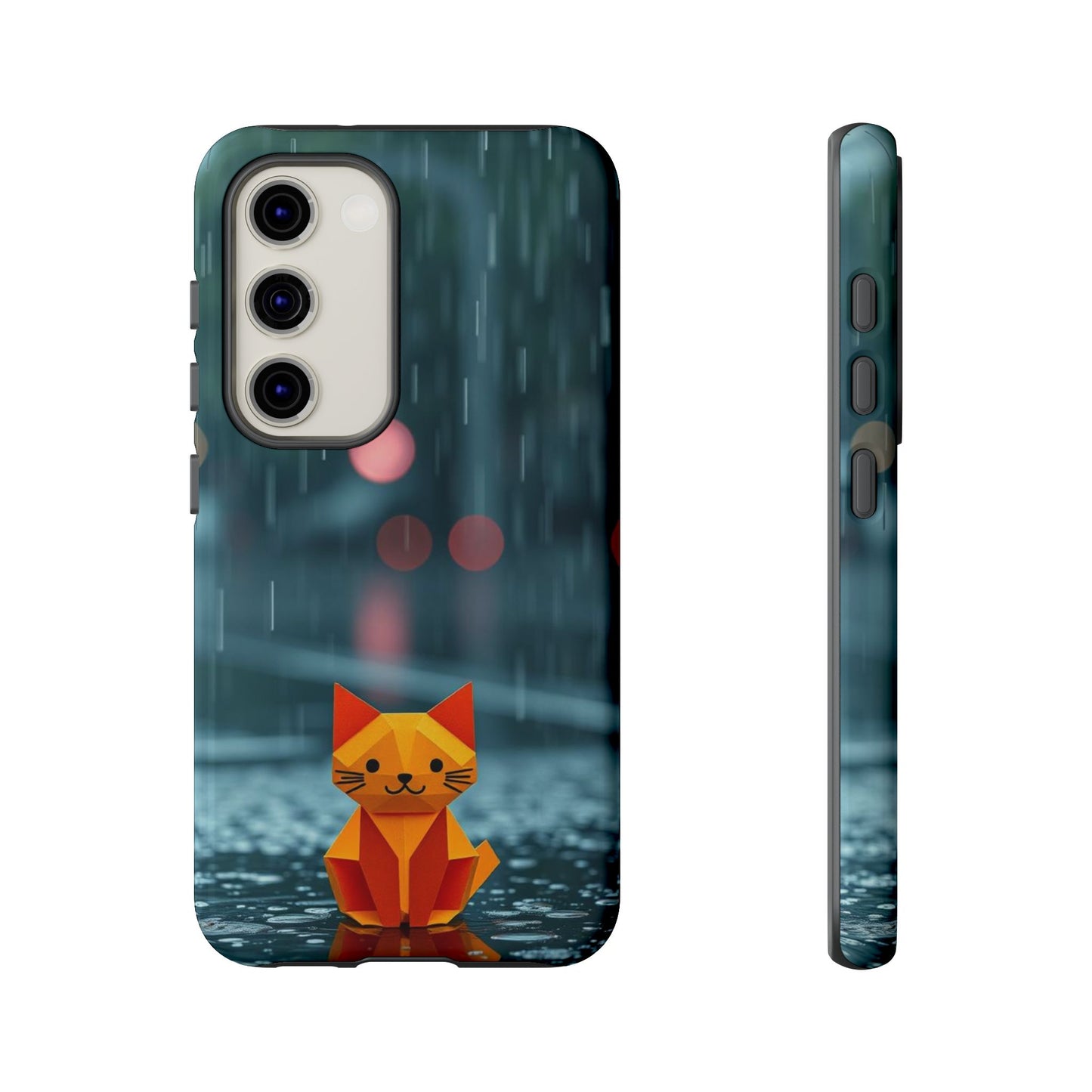 Samsung Galaxy S23 / Glossy Phone Case - Origami ’Soggy Cat’ Design Phone Case