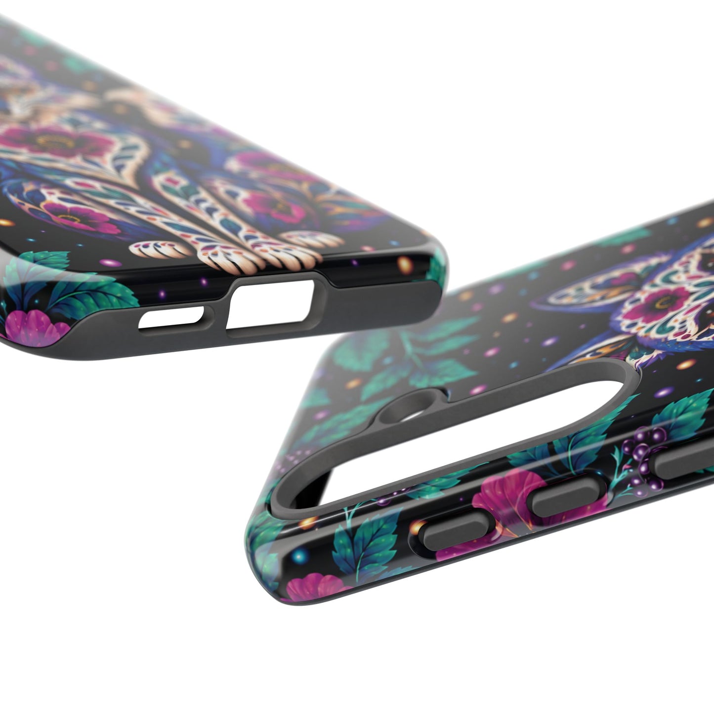 Vibrant Purple and Teal Calavera Fox Phone Case - Multicolor Phone Case