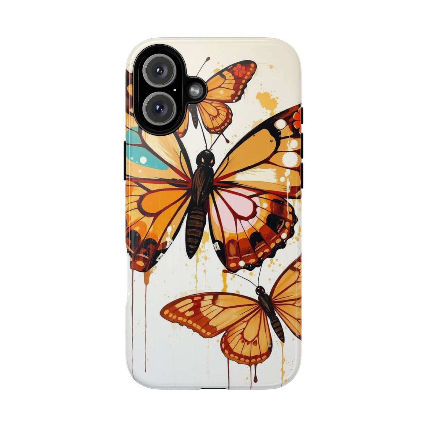 iPhone 16 Plus / Glossy Phone Case - Abstract Butterflies Design Phone Case