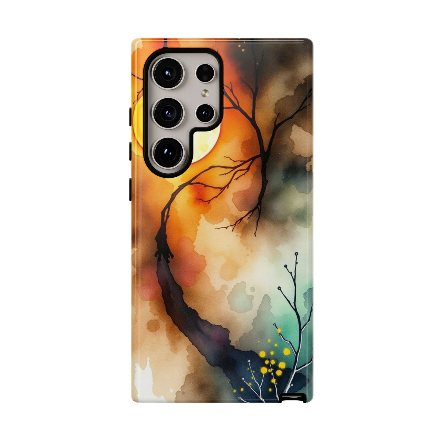 Samsung Galaxy S24 Ultra / Glossy Phone Case - Abstract Watercolour Gothic Scene Phone Case