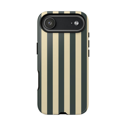 Green & Beige Stripe Pattern Phone Case - Green Phone Case - iPhone 17 Air / Glossy