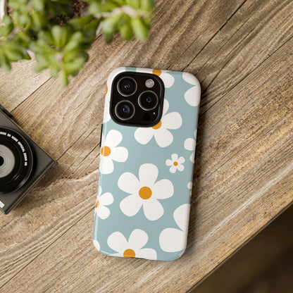 Cute Blue Daisy Pattern Phone Case - Blue Phone Case