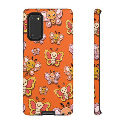Samsung Galaxy S20 / Glossy Phone Case - Orange Butterfly Sticker Design Phone Case
