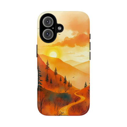 iPhone 16 / Glossy Phone Case - Golden Sunset Design Phone Case