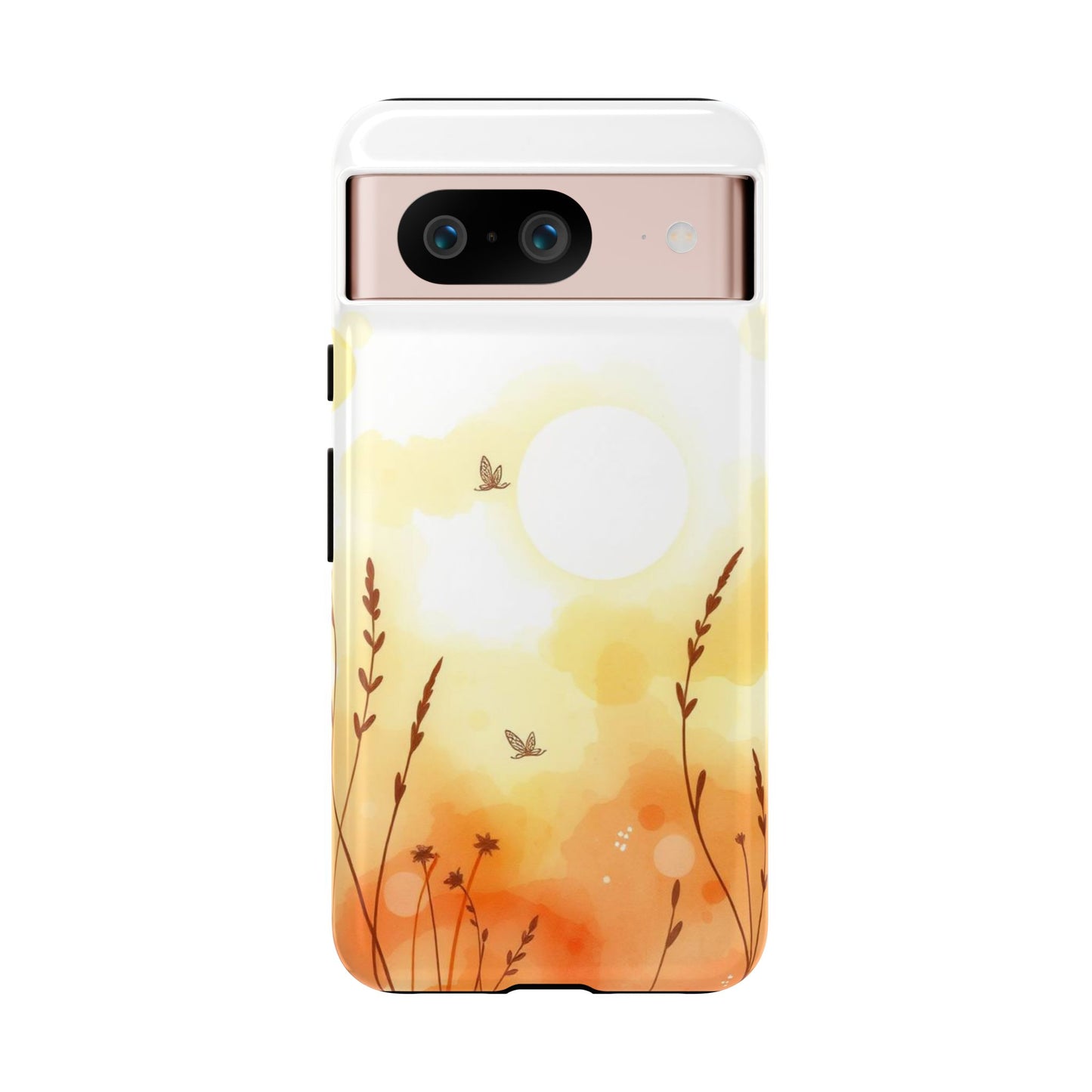 Google Pixel 8 / Glossy Phone Case - Boho Chic Watercolour Wildflower Pattern Phone Case