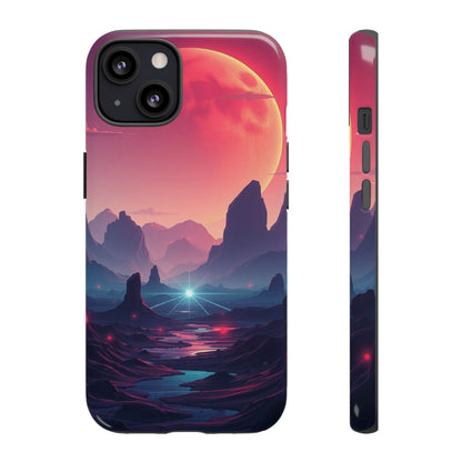 iPhone 13 / Glossy Phone Case - Alien Moon Landscape Design Phone Case