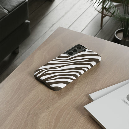 Modern Mocha Zebra Print Phone Case