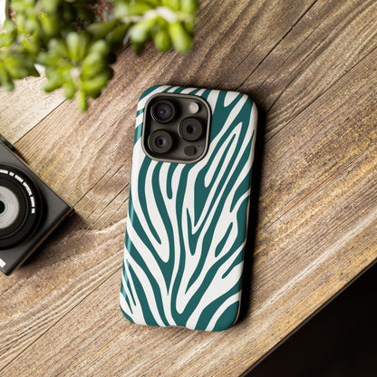 Graphic Teal Tiger Print Phone Case