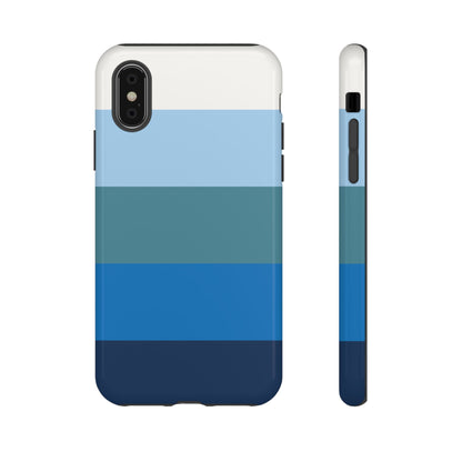 Blue and White Stripe Pattern Phone Case - Blue Phone Case - iPhone XS / Glossy