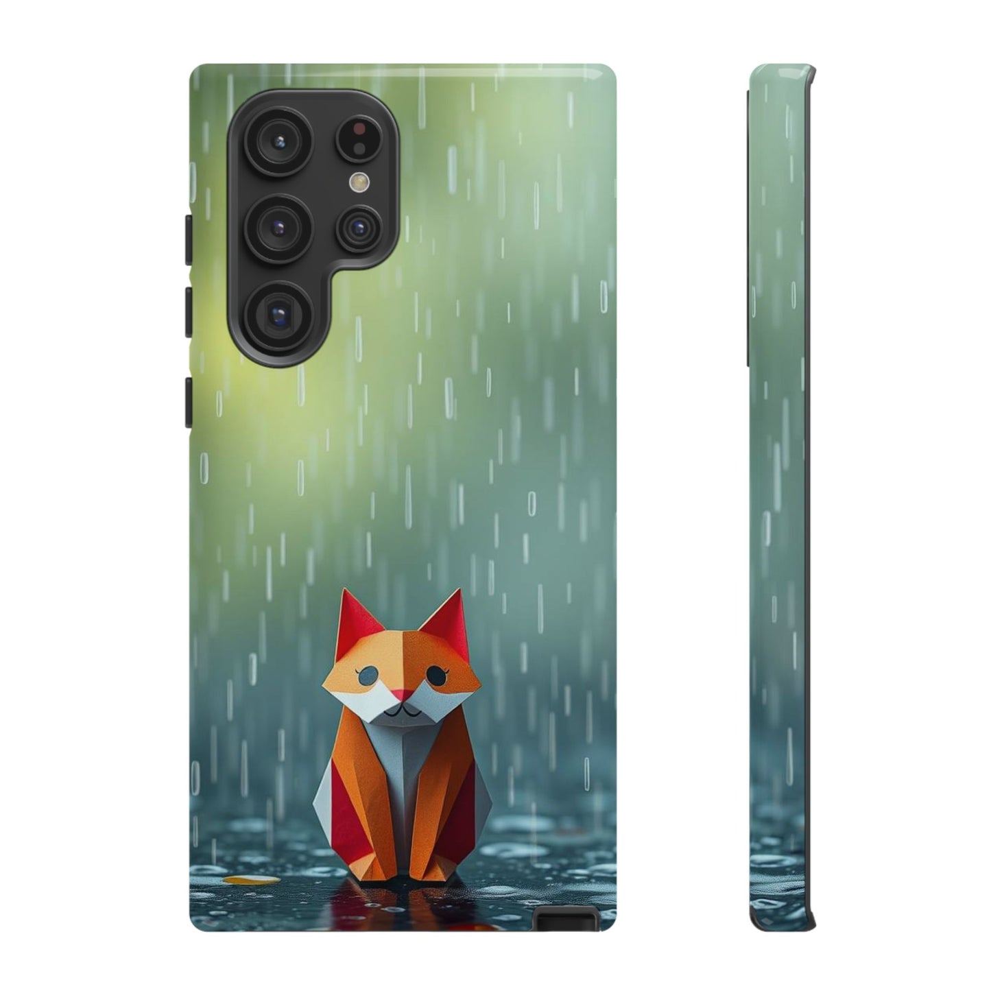 Samsung Galaxy S22 Ultra / Glossy Phone Case - Origami ’Soggy Fox’ Design Phone Case