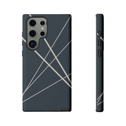 Abstract Blue with Beige Lines Phone Case - Blue Phone Case - Samsung Galaxy S23 Ultra / Glossy