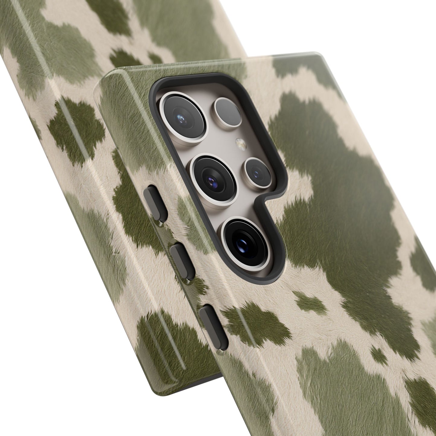 Stylish Olive Green Cow Print Phone Case