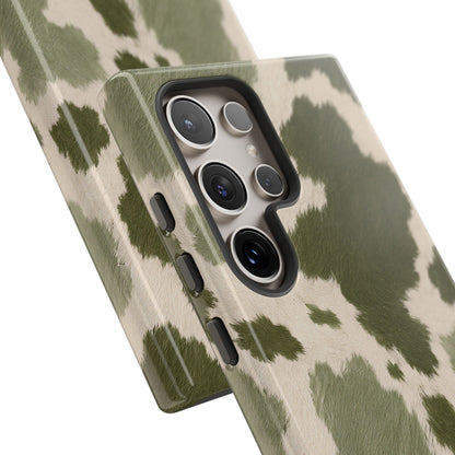 Stylish Olive Green Cow Print Phone Case