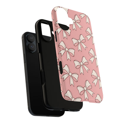 Chic Blush Pink Bow Pattern Phone Case
