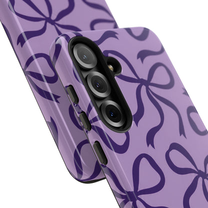 Bold Lilac and Deep Purple Bow Pattern Phone Case