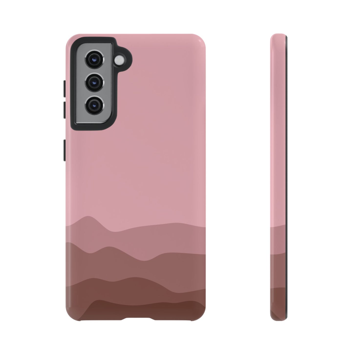 Pink Abstract Waves Protective Phone Case - Pink Phone Case - Samsung Galaxy S21 / Glossy