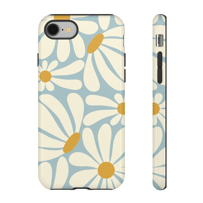 iPhone 8 / Glossy Phone Case - ’Retro Blue Daisy Pattern’ Phone Case