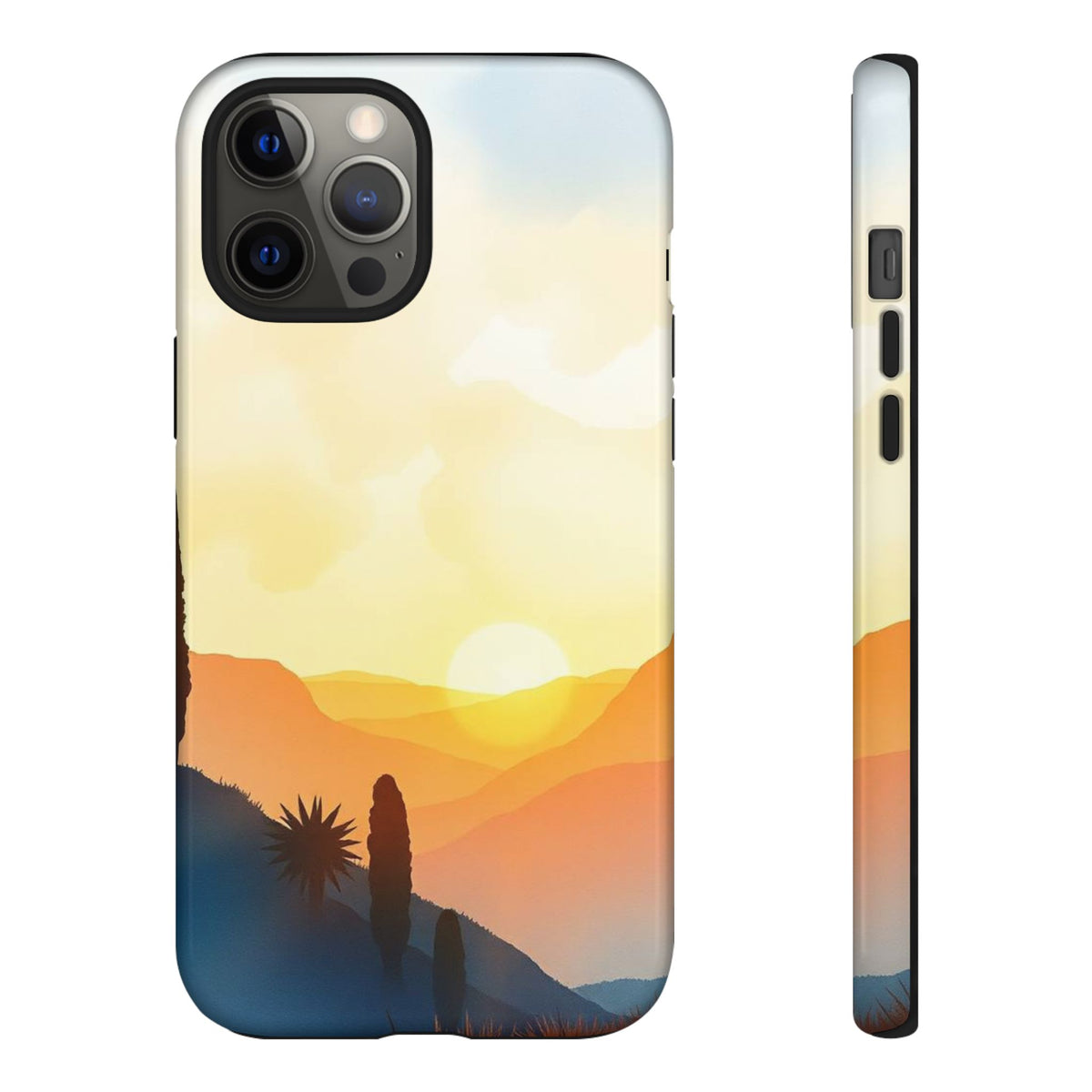 Watercolour Sunset Design Phone Case - Multicolor Phone Case - iPhone 12 Pro Max / Glossy