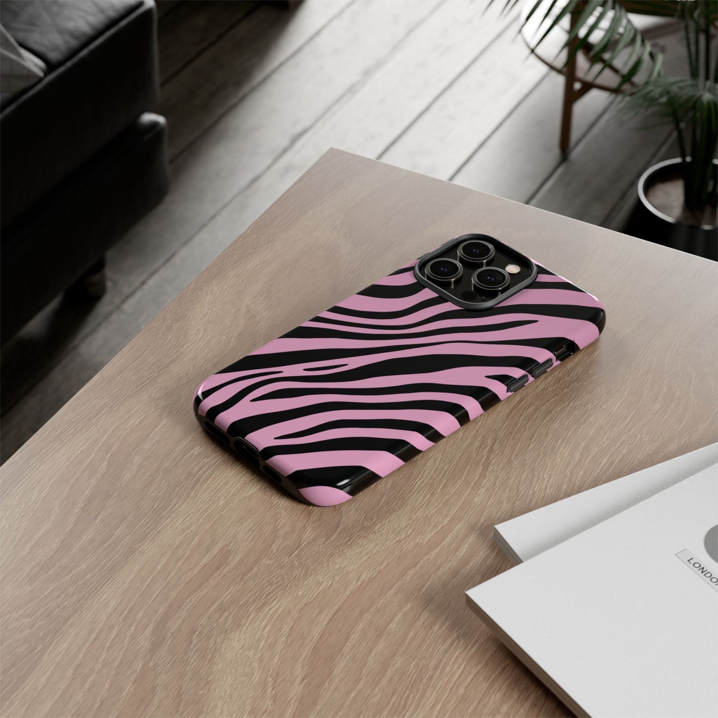 Modern Blush Zebra Print Phone Case