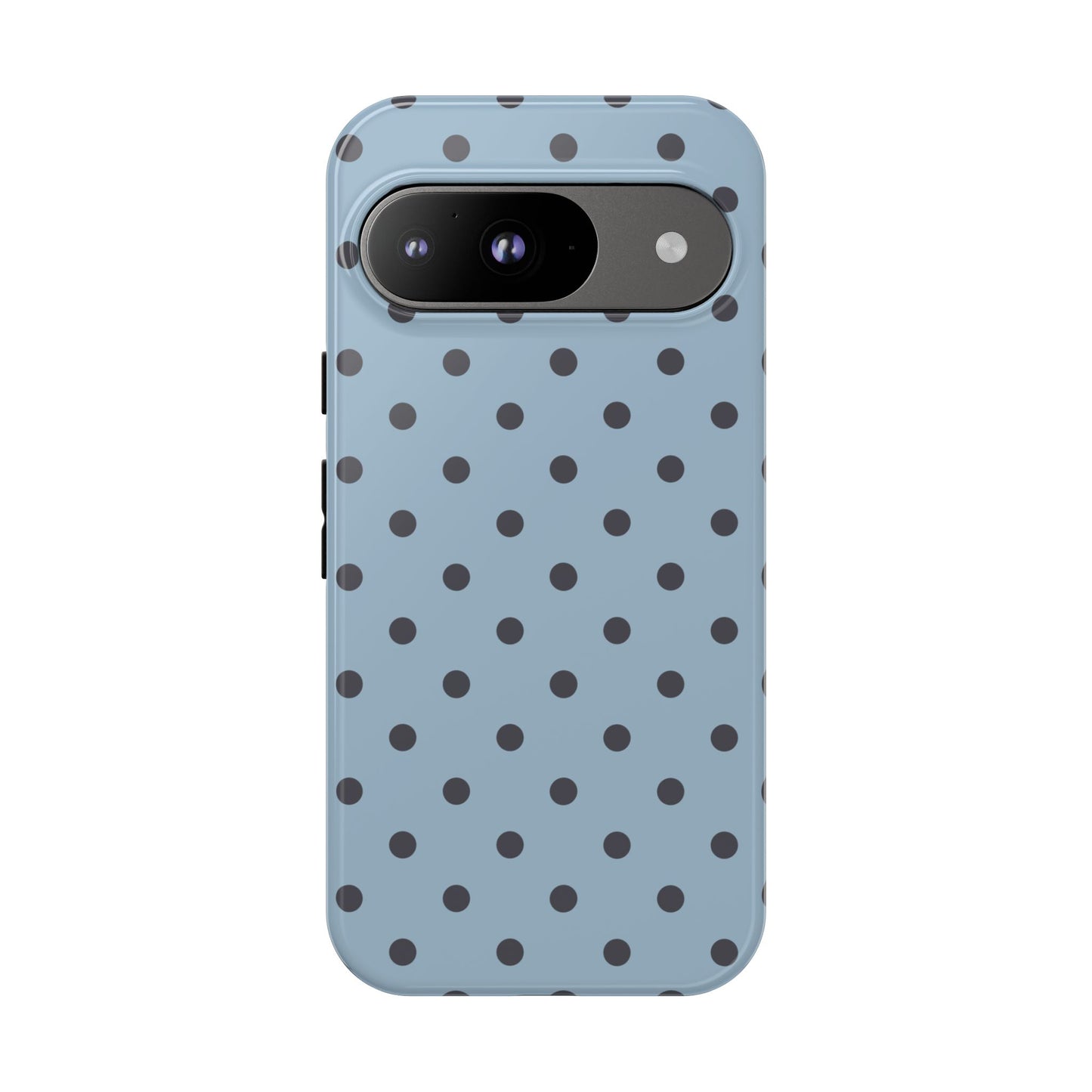 Light Blue with Dark Blue Dot Pattern Phone Case