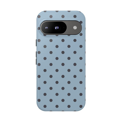 Light Blue with Dark Blue Dot Pattern Phone Case
