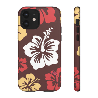iPhone 12 / Glossy Phone Case - ’Hibiscus Retro Pattern #2’ Phone Case
