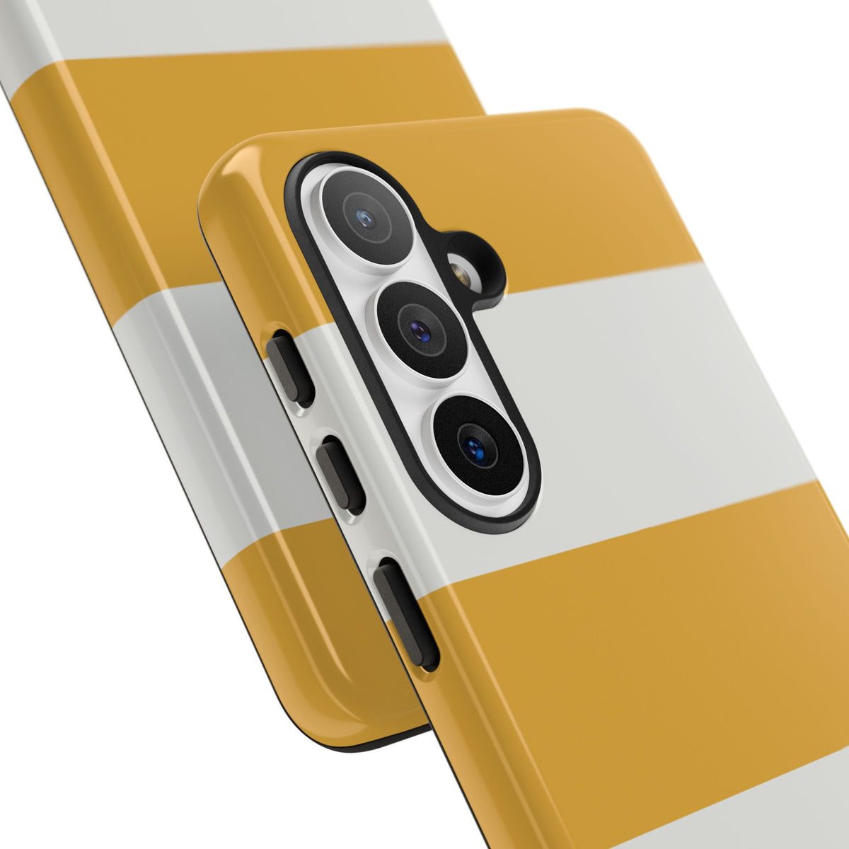 Yellow & White Horizontal Stripe Pattern Phone Case - Yellow Phone Case