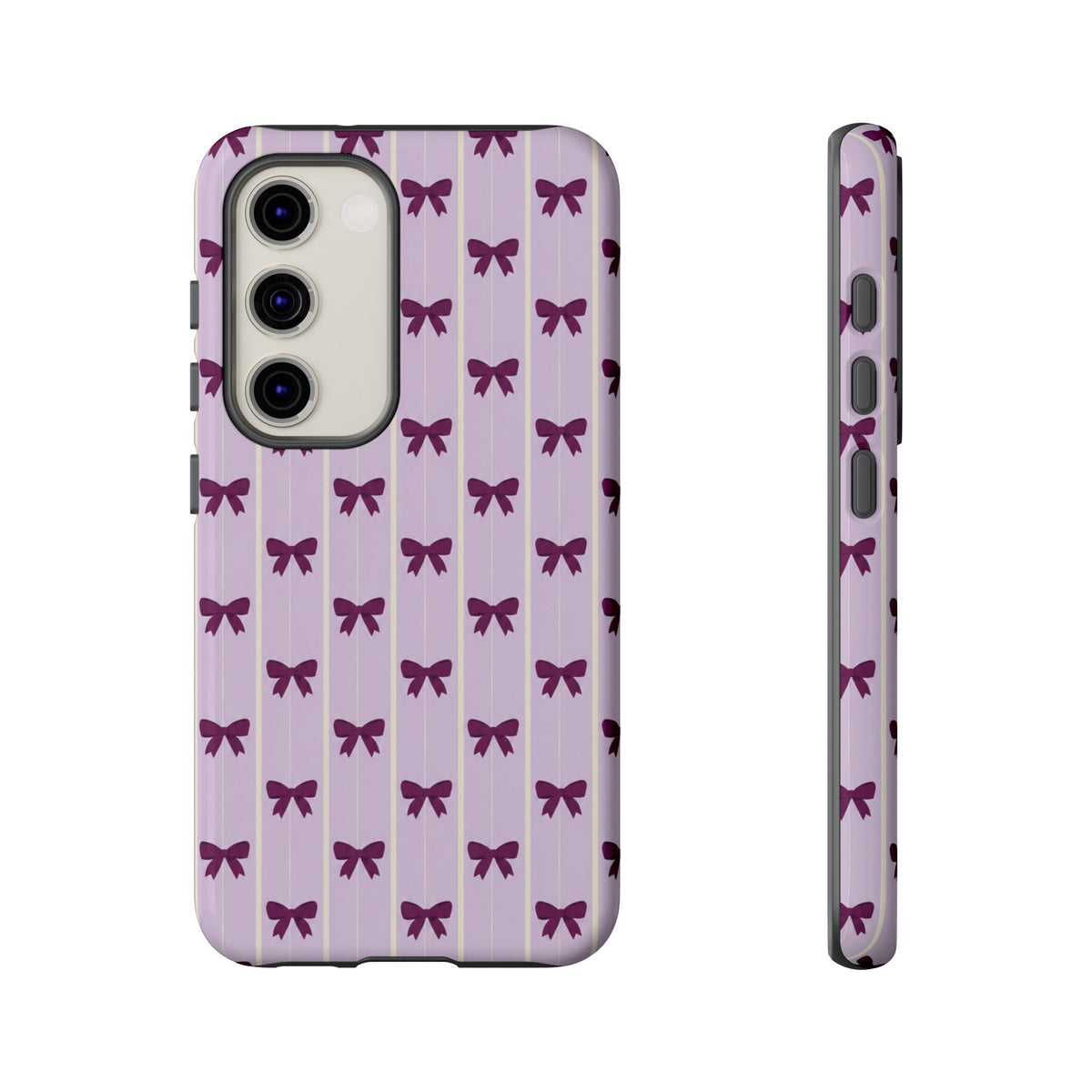 Retro Plum Purple Bow Pattern Phone Case