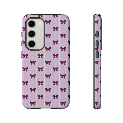 Retro Plum Purple Bow Pattern Phone Case