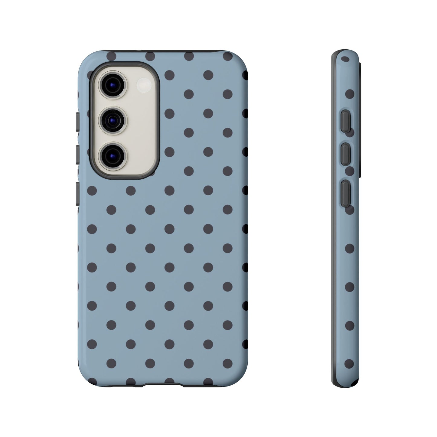 Light Blue with Dark Blue Dot Pattern Phone Case
